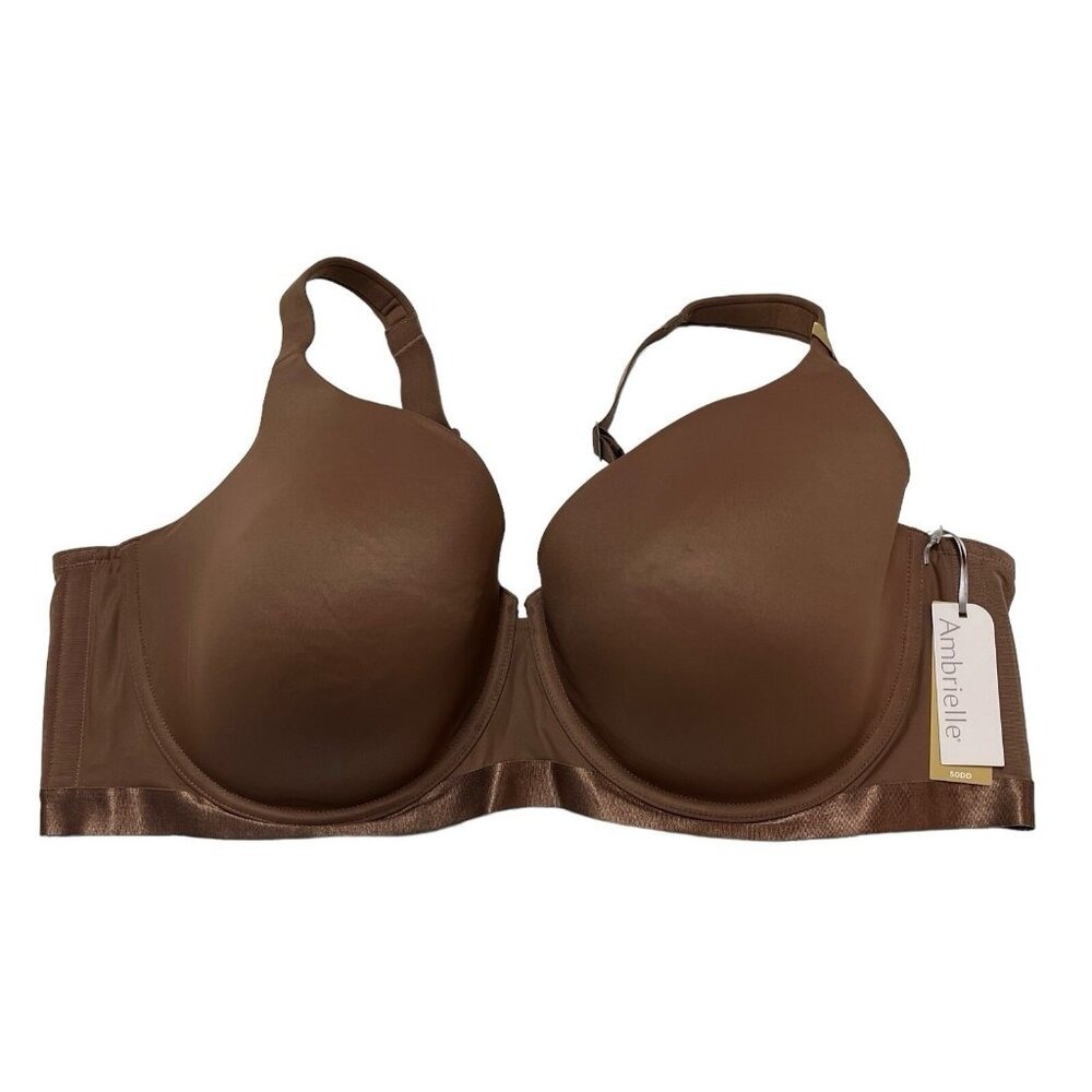 Ambrielle Balconette Bra 50DD Nutmeg Spice Brown Underwire Full Figure NWT